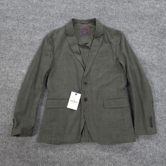 UNTUCKit Other - UNTUCKit Blazer Mens 38R Green Plaid Rothberg Stretch Cotton Sport Coat Jacket